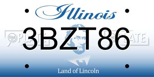 3BZT86 Illinois License Plate