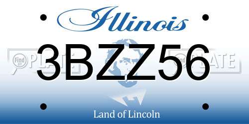 3BZZ56 Illinois License Plate