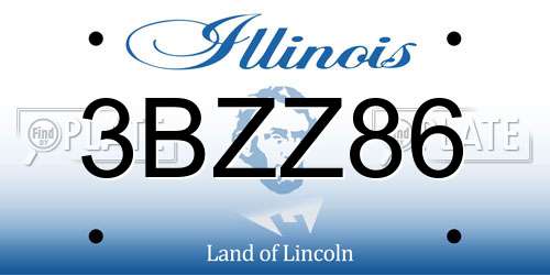 3BZZ86 Illinois License Plate