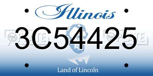 3C54425 Illinois License Plate