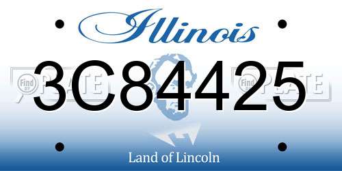 3C84425 Illinois License Plate