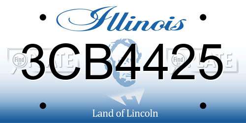 3CB4425 Illinois License Plate