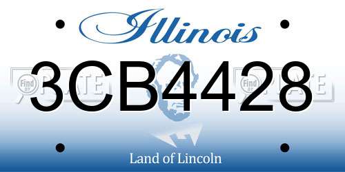 3CB4428 Illinois License Plate