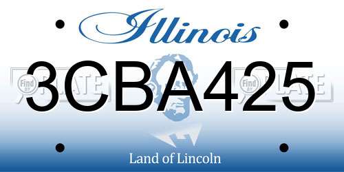 3CBA425 Illinois License Plate
