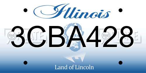 3CBA428 Illinois License Plate
