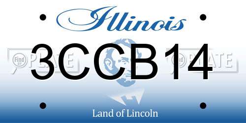3CCB14 Illinois License Plate