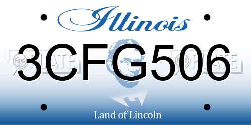 3CFG506 Illinois License Plate