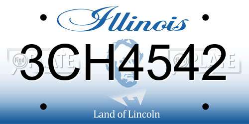3CH4542 Illinois License Plate