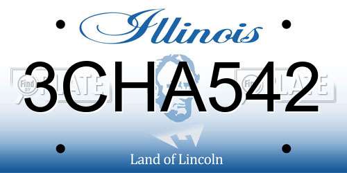 3CHA542 Illinois License Plate