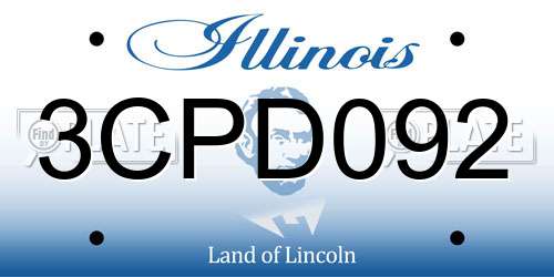 3CPD092 Illinois License Plate