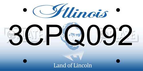 3CPQ092 Illinois License Plate