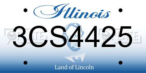 3CS4425 Illinois License Plate