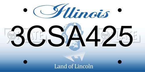 3CSA425 Illinois License Plate