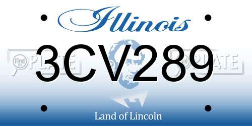 3CV289 Illinois License Plate