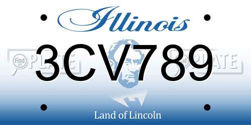 3CV789 Illinois License Plate