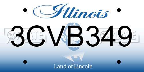 3CVB349 Illinois License Plate