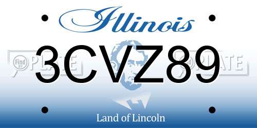 3CVZ89 Illinois License Plate