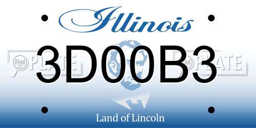 3D00B3 Illinois License Plate