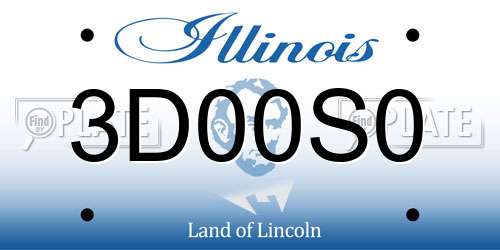 3D00S0 Illinois License Plate