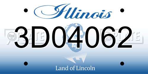3D04062 Illinois License Plate