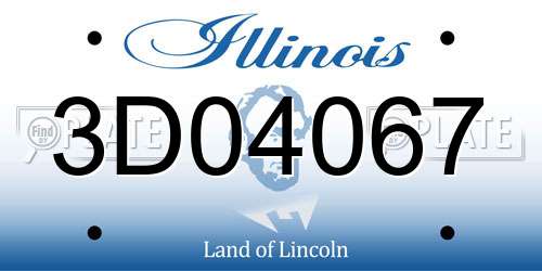 3D04067 Illinois License Plate