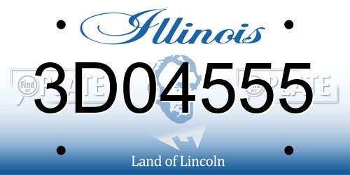 3D04555 Illinois License Plate