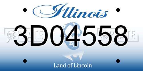 3D04558 Illinois License Plate