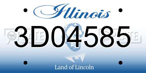 3D04585 Illinois License Plate
