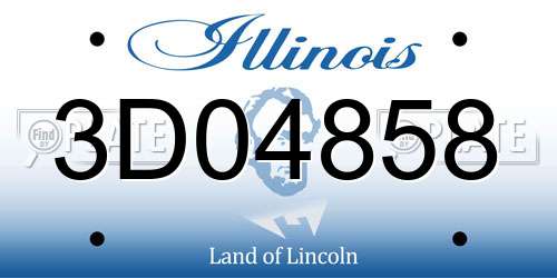 3D04858 Illinois License Plate