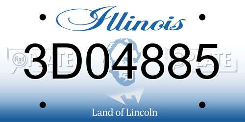 3D04885 Illinois License Plate