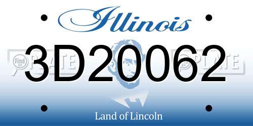 3D20062 Illinois License Plate