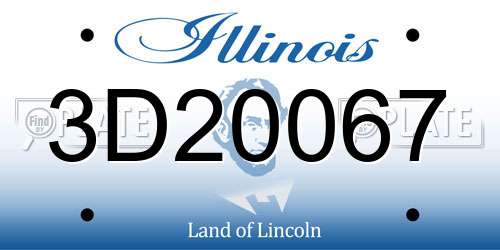 3D20067 Illinois License Plate