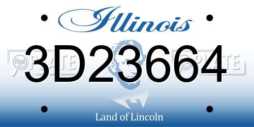 3D23664 Illinois License Plate