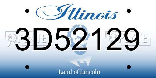 3D52129 Illinois License Plate