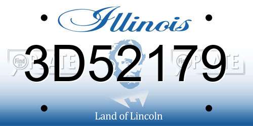 3D52179 Illinois License Plate