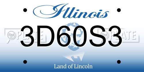 3D60S3 Illinois License Plate