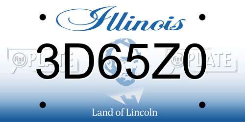 3D65Z0 Illinois License Plate