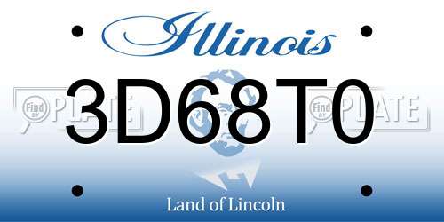 3D68T0 Illinois License Plate