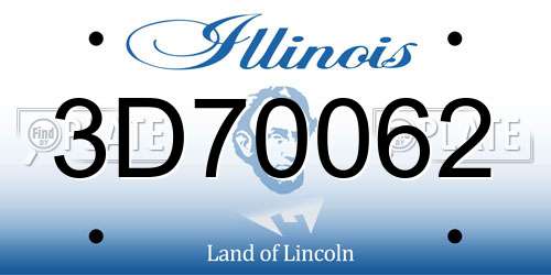 3D70062 Illinois License Plate