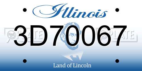 3D70067 Illinois License Plate