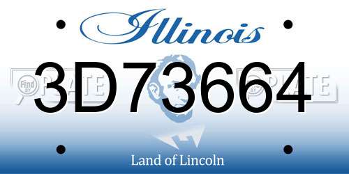 3D73664 Illinois License Plate
