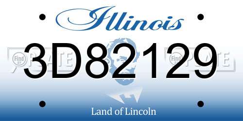 3D82129 Illinois License Plate