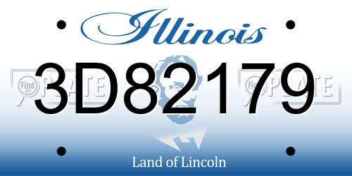 3D82179 Illinois License Plate