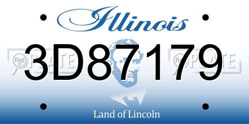 3D87179 Illinois License Plate