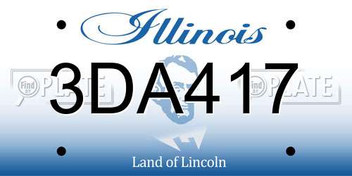 3DA417 Illinois License Plate