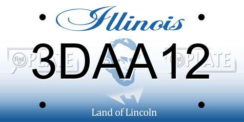 3DAA12 Illinois License Plate