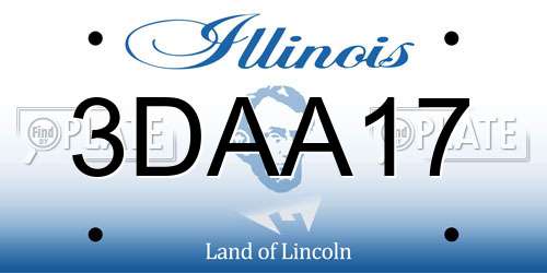 3DAA17 Illinois License Plate