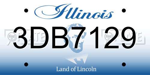 3DB7129 Illinois License Plate