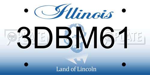 3DBM61 Illinois License Plate