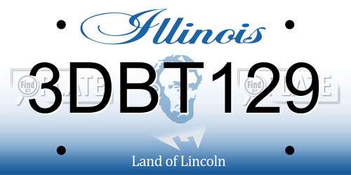 3DBT129 Illinois License Plate